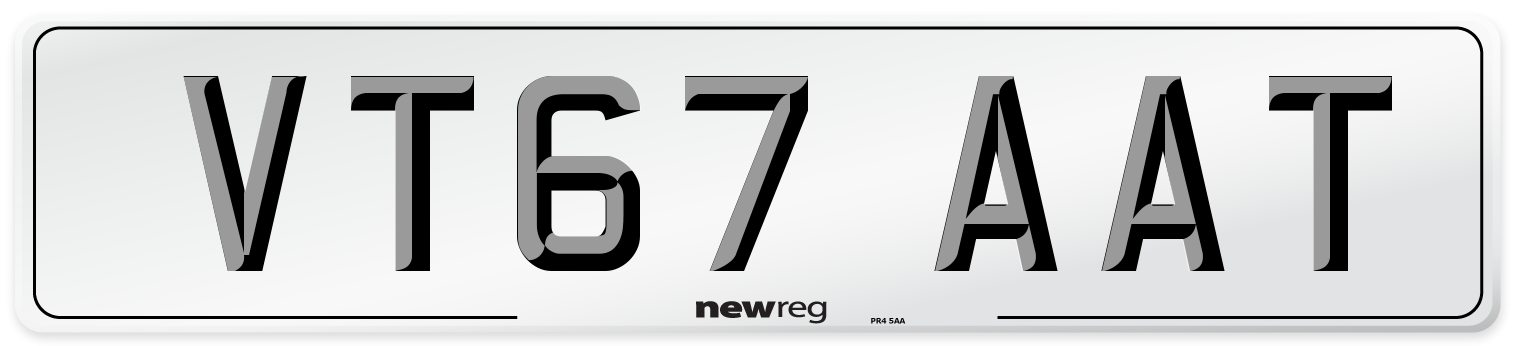VT67 AAT Number Plate from New Reg